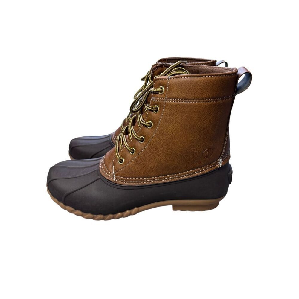 Lands End Haze Duck Boots brown mens 8 water resistant memory foam